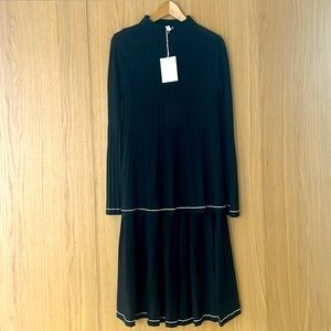 COS - Beautiful two piece dress - black with striking white accents